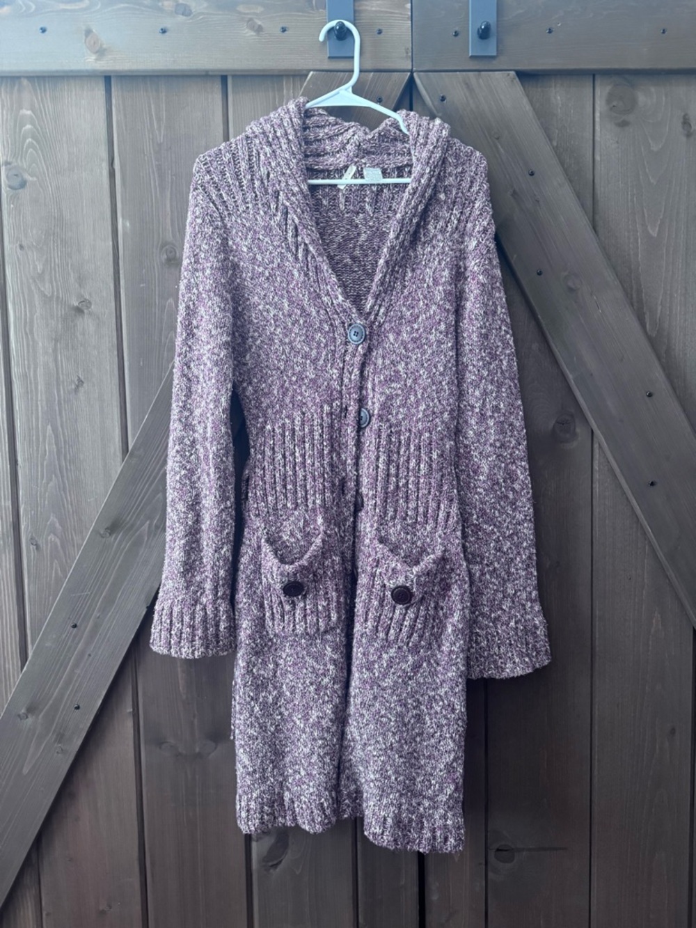 Anthropologie Purple Bouclé Knit Sweater